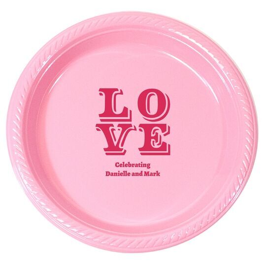 Retro Love Plastic Plates