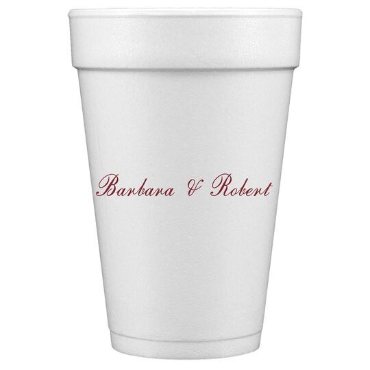 Formal Script Styrofoam Cups