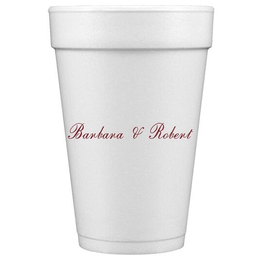 Cocktails Script Styrofoam Cups