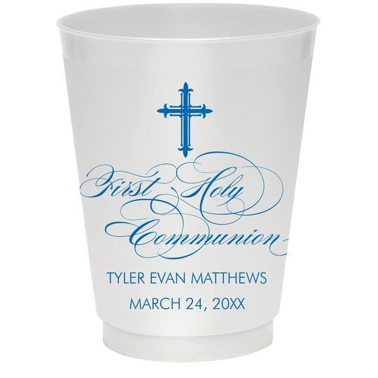 Fleur De Lis Cross Colored Shatterproof Cups