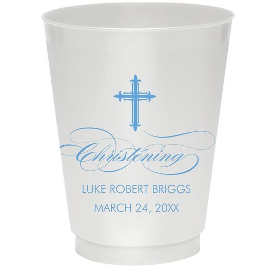Fleur De Lis Cross Colored Shatterproof Cups