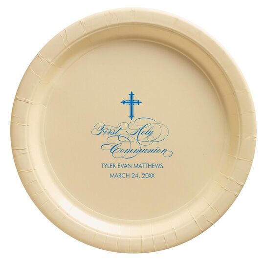 Fleur De Lis Cross Paper Plates