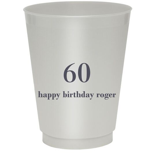 Large Number with Text Colored Shatterproof Cups