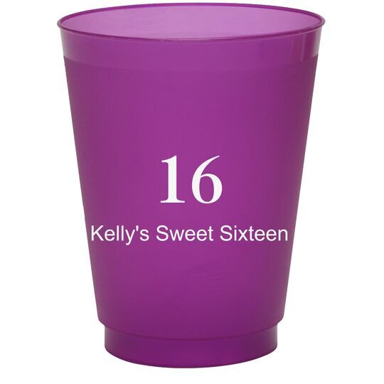 Large Number with Text Colored Shatterproof Cups