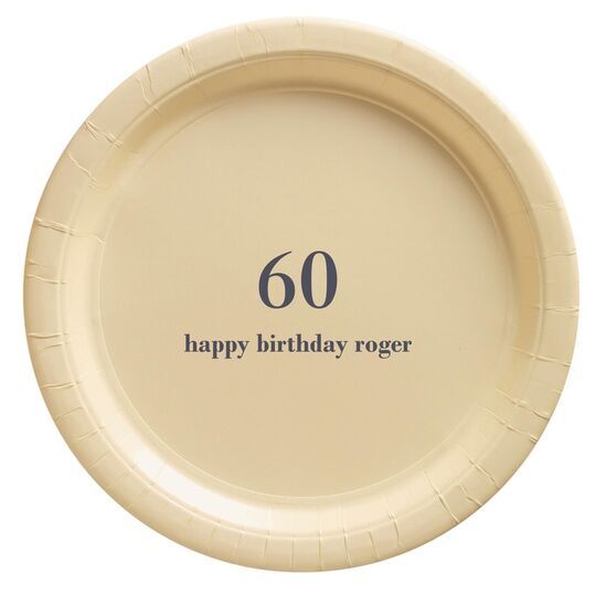 Large Number with Text Paper Plates