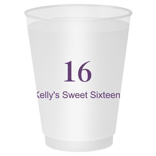 Large Number with Text Shatterproof Cups