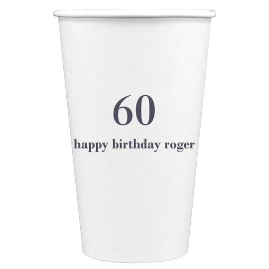 Large Number with Text Paper Coffee Cups