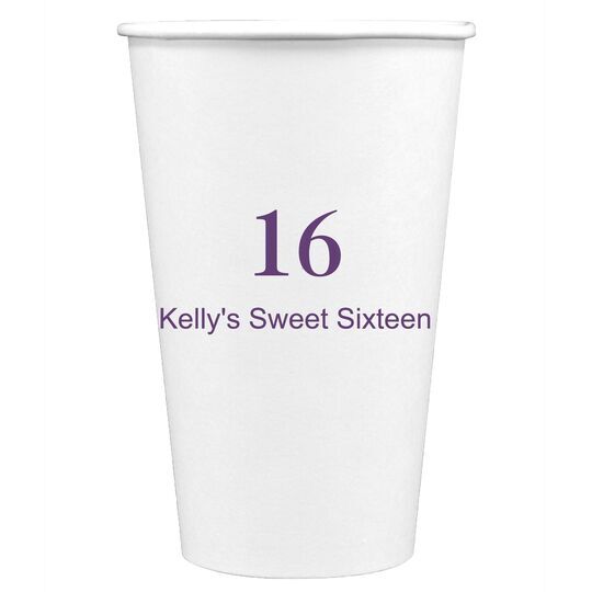 Large Number with Text Paper Coffee Cups