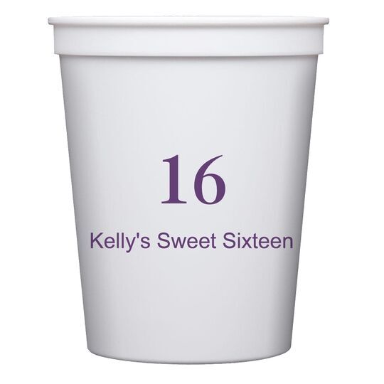Large Number with Text Stadium Cups