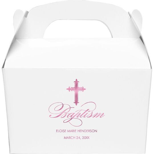 Fleur De Lis Cross Gable Favor Boxes