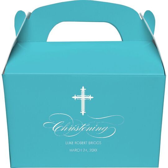 Fleur De Lis Cross Gable Favor Boxes