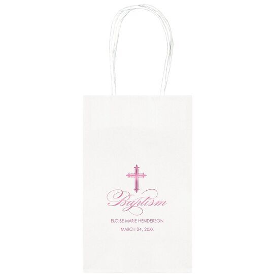 Fleur De Lis Cross Medium Twisted Handled Bags