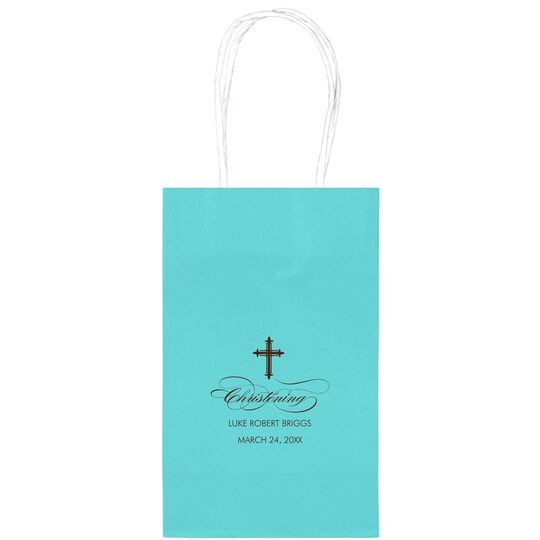 Fleur De Lis Cross Medium Twisted Handled Bags