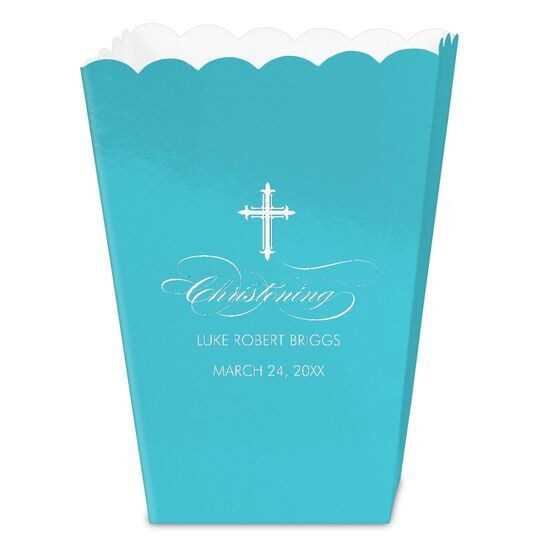 Fleur De Lis Cross Mini Popcorn Boxes