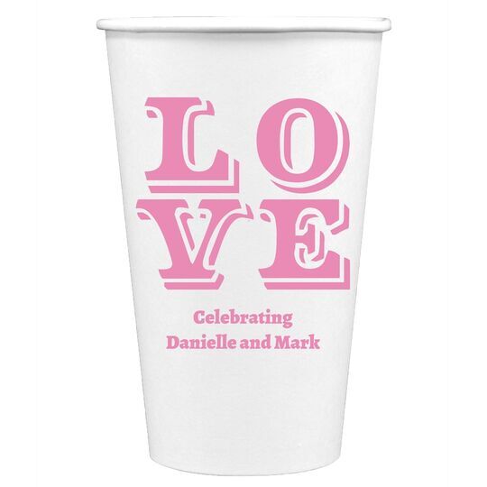 Retro Love Paper Coffee Cups