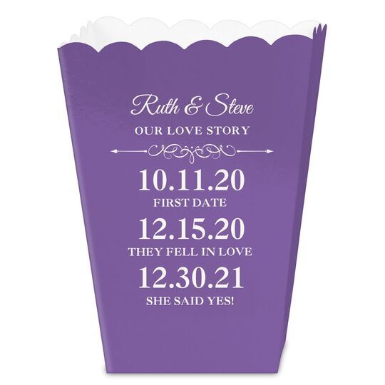 Our Love Story Mini Popcorn Boxes