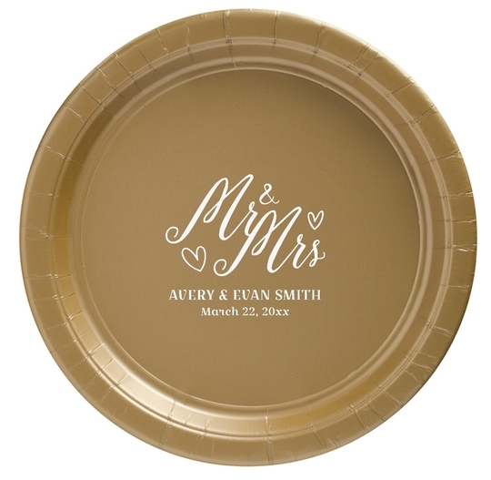 Mr. and Mrs. Hearts Paper Plates