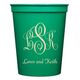 Script Monogram with Small Initials plus Text Stadium Cups Image 1 of 2