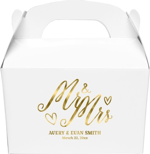 Mr. and Mrs. Hearts Gable Favor Boxes