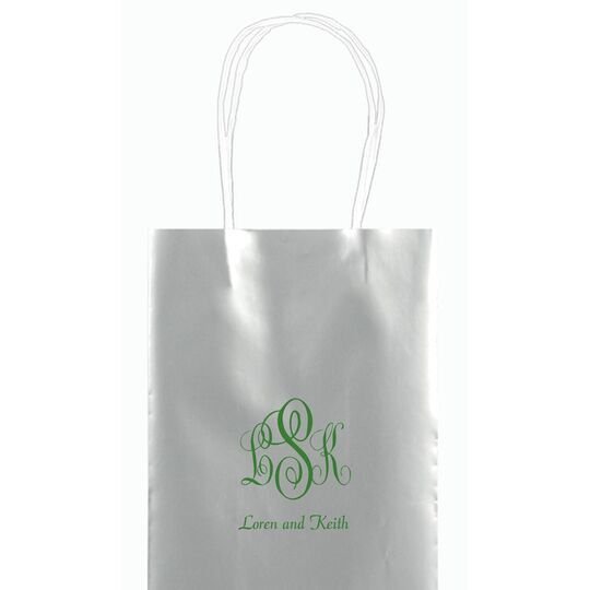 Script Monogram with Small Initials plus Text Mini Twisted Handled Bags