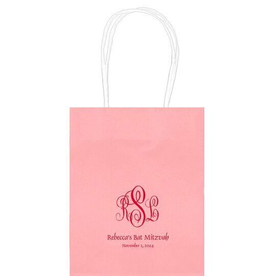 Script Monogram with Small Initials plus Text Mini Twisted Handled Bags