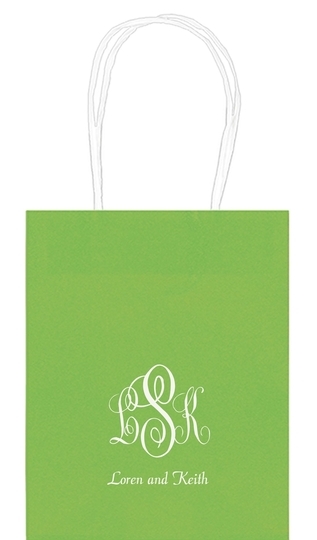Script Monogram with Small Initials plus Text Mini Twisted Handled Bags