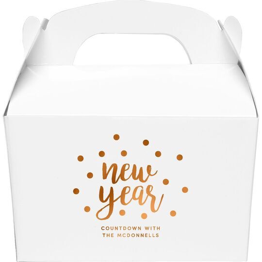 Confetti Dots New Year Gable Favor Boxes