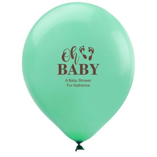 Oh Baby with Baby Feet Latex Balloons