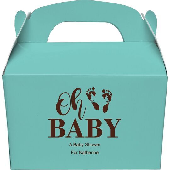 Oh Baby with Baby Feet Gable Favor Boxes