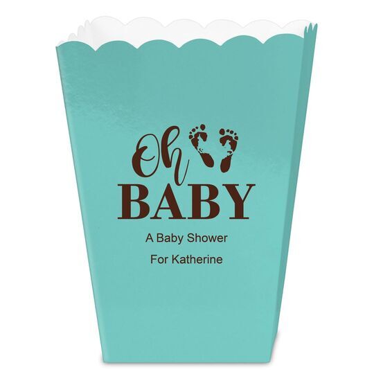 Oh Baby with Baby Feet Mini Popcorn Boxes
