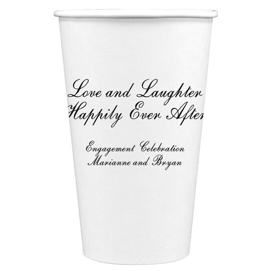 Love and Laughter Paper Coffee Cups