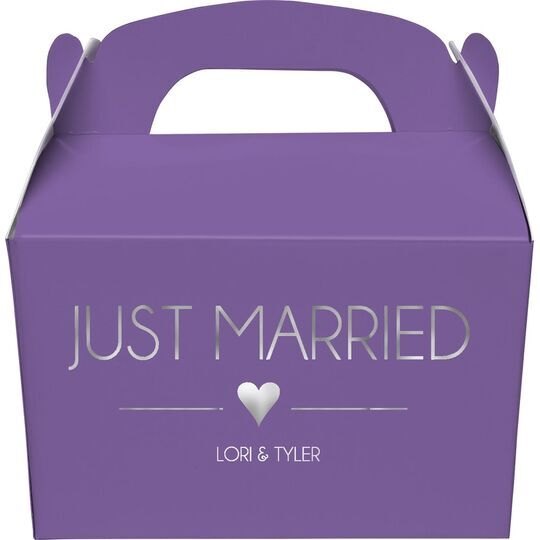 Just Married with Heart Gable Favor Boxes
