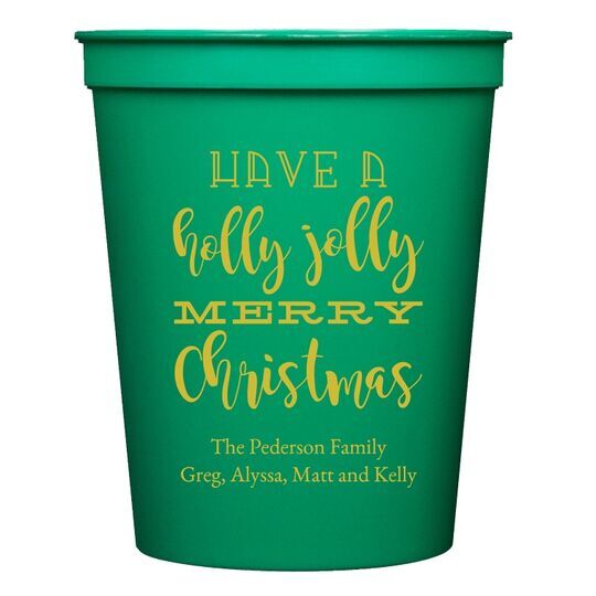 Holly Jolly Christmas Stadium Cups