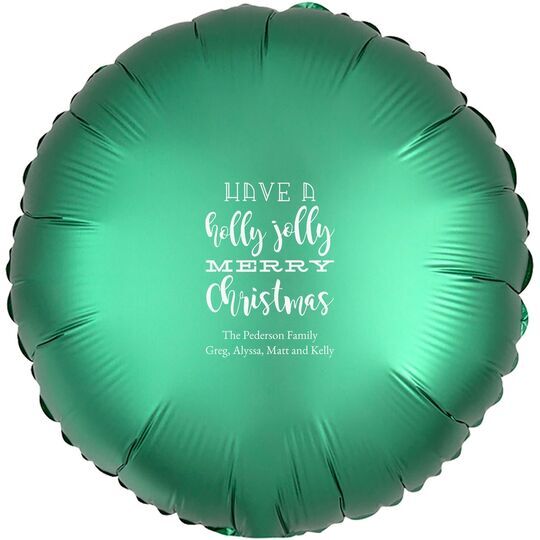 Holly Jolly Christmas Mylar Balloons