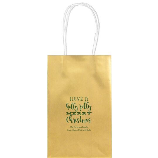 Holly Jolly Christmas Medium Twisted Handled Bags