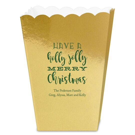 Holly Jolly Christmas Mini Popcorn Boxes