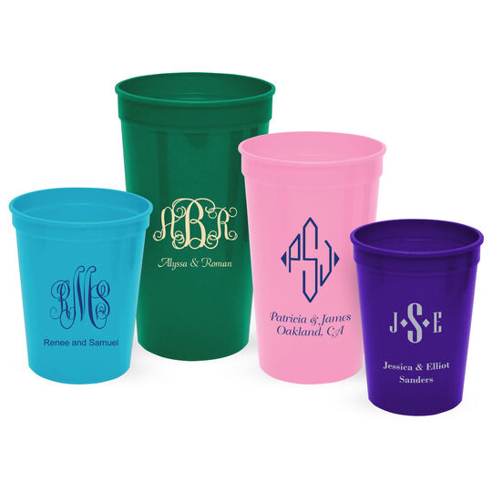 Logo Solid Stadium Cups (12 Oz.)