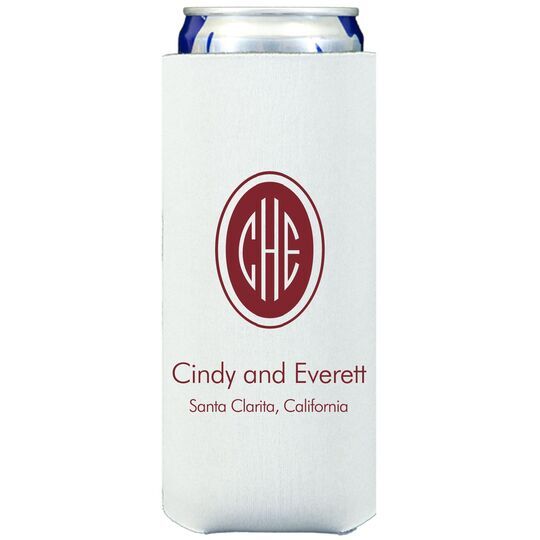 Outline Shaped Oval Monogram with Text Collapsible Slim Huggers