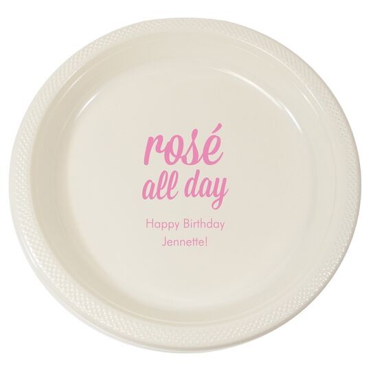 Rosé All Day Plastic Plates