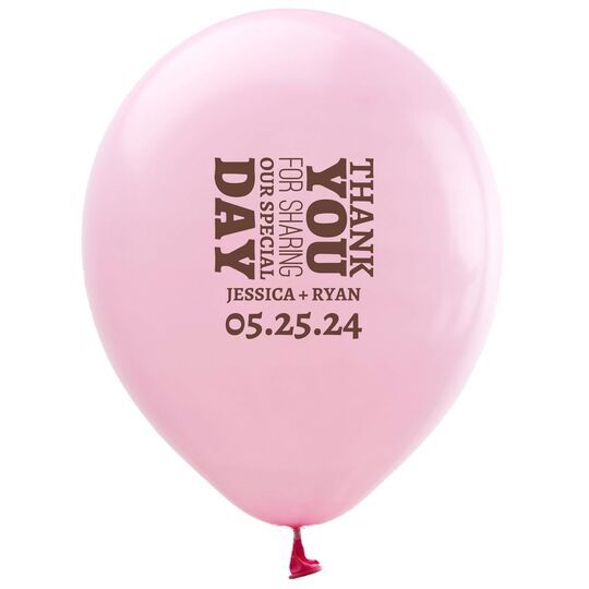 Sharing Our Special Day Latex Balloons