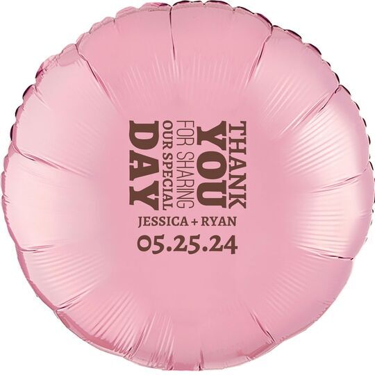 Sharing Our Special Day Mylar Balloons