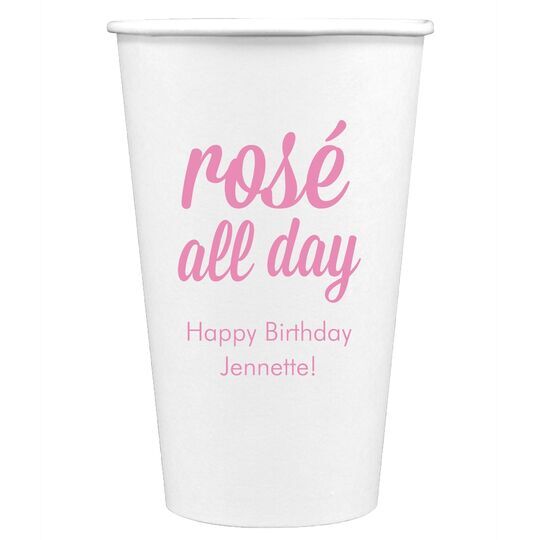 Rosé All Day Paper Coffee Cups