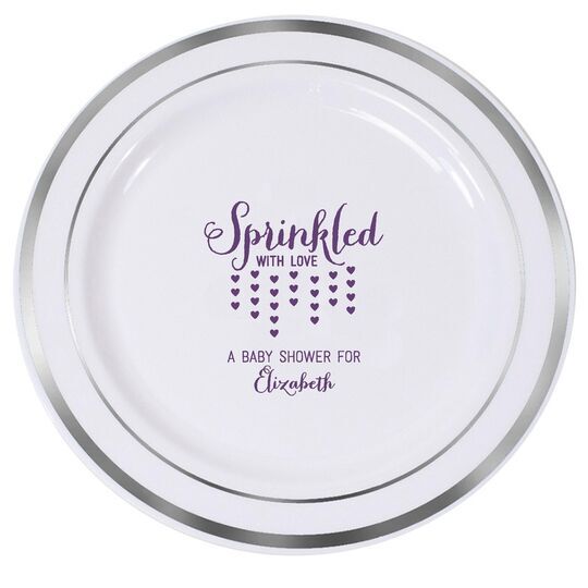 Sprinkled with Love Premium Banded Plastic Plates