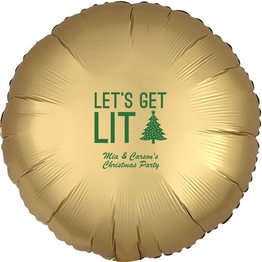 Let's Get Lit Christmas Tree Mylar Balloons