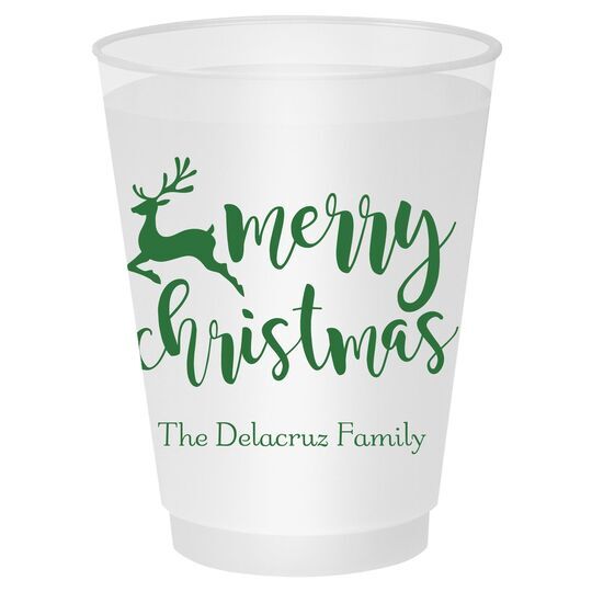 Merry Christmas Reindeer Shatterproof Cups