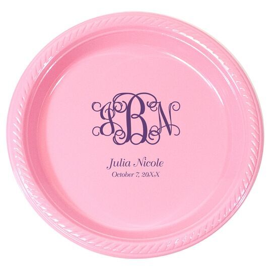 Vine Monogram with Text Plastic Plates
