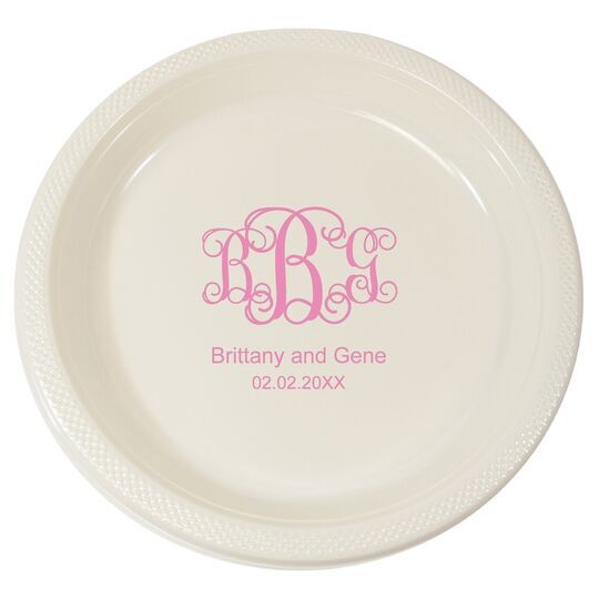 Vine Monogram with Text Plastic Plates