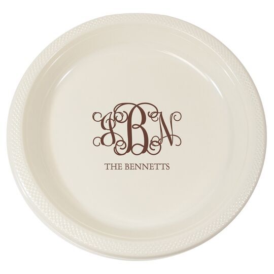 Vine Monogram with Text Plastic Plates