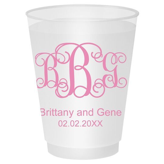 Vine Monogram with Text Shatterproof Cups