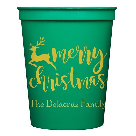 Merry Christmas Reindeer Stadium Cups